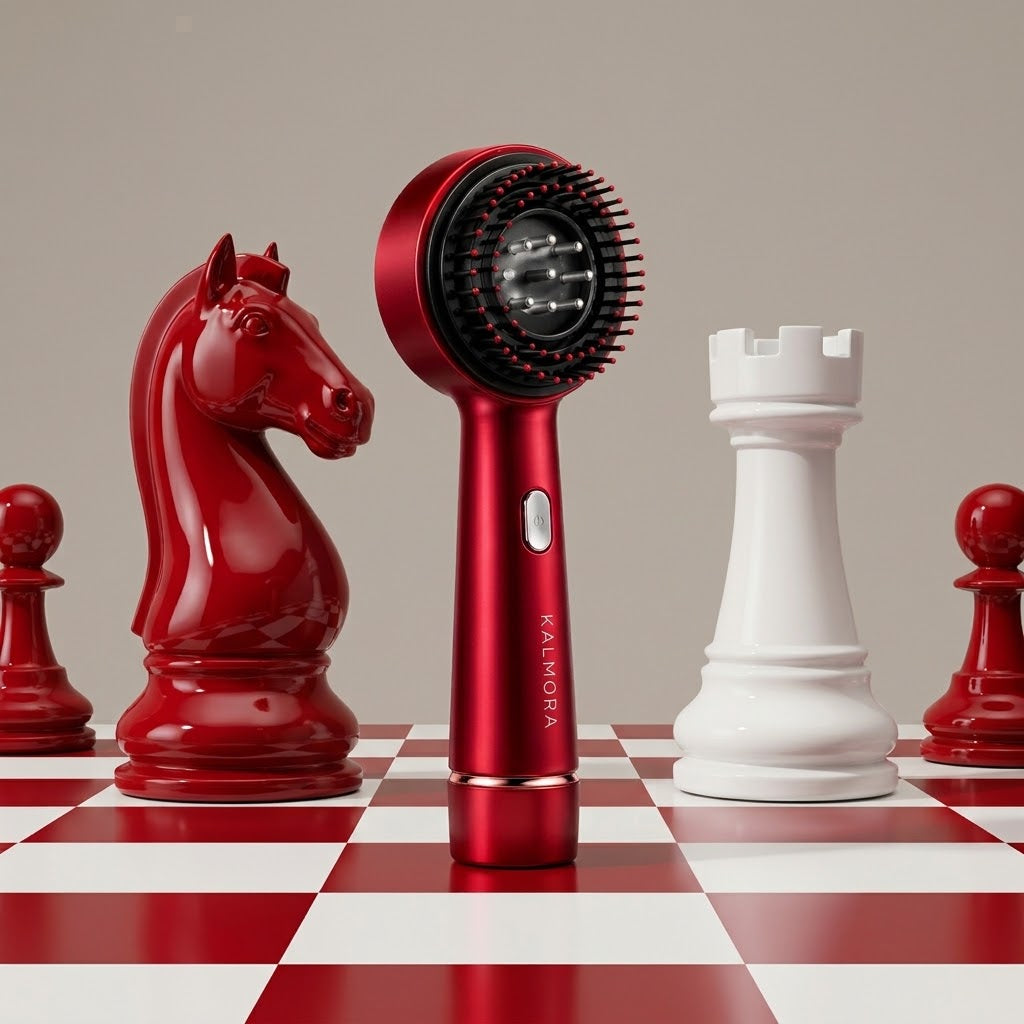 ScalpWave Pro rojo entre piezas de ajedrez